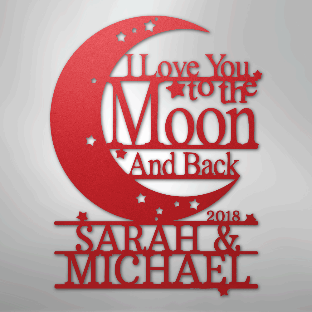 Moon and Back Monogram - Steel Sign - Kim’s Signature Beauty & Accessories