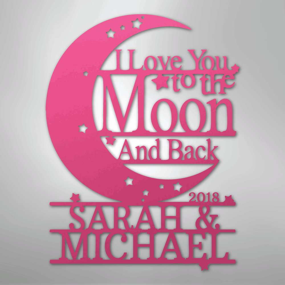 Moon and Back Monogram - Steel Sign - Kim’s Signature Beauty & Accessories