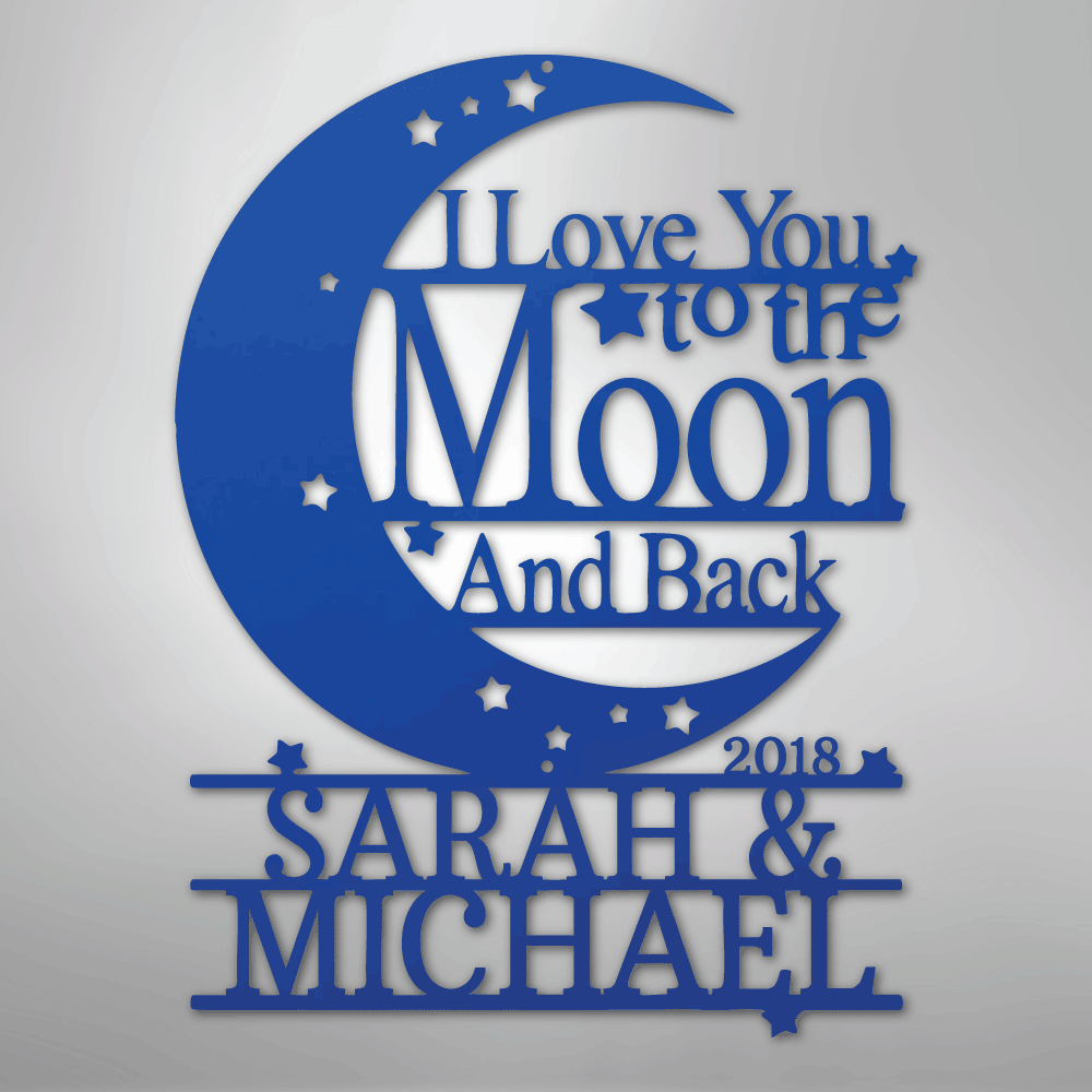 Moon and Back Monogram - Steel Sign - Kim’s Signature Beauty & Accessories
