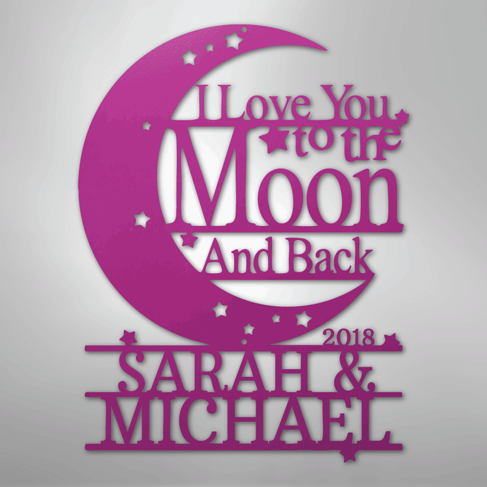 Moon and Back Monogram - Steel Sign - Kim’s Signature Beauty & Accessories
