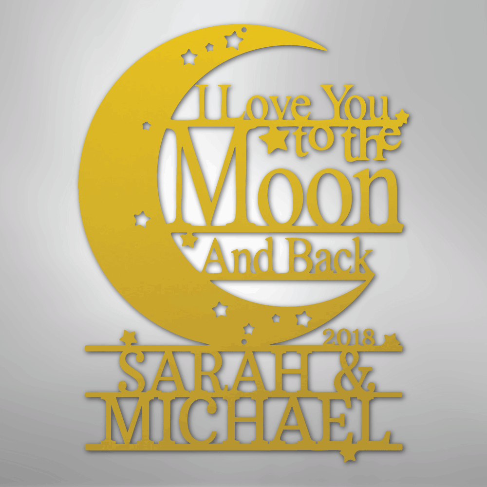 Moon and Back Monogram - Steel Sign - Kim’s Signature Beauty & Accessories