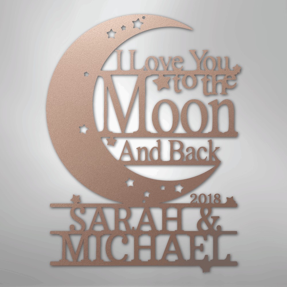 Moon and Back Monogram - Steel Sign - Kim’s Signature Beauty & Accessories