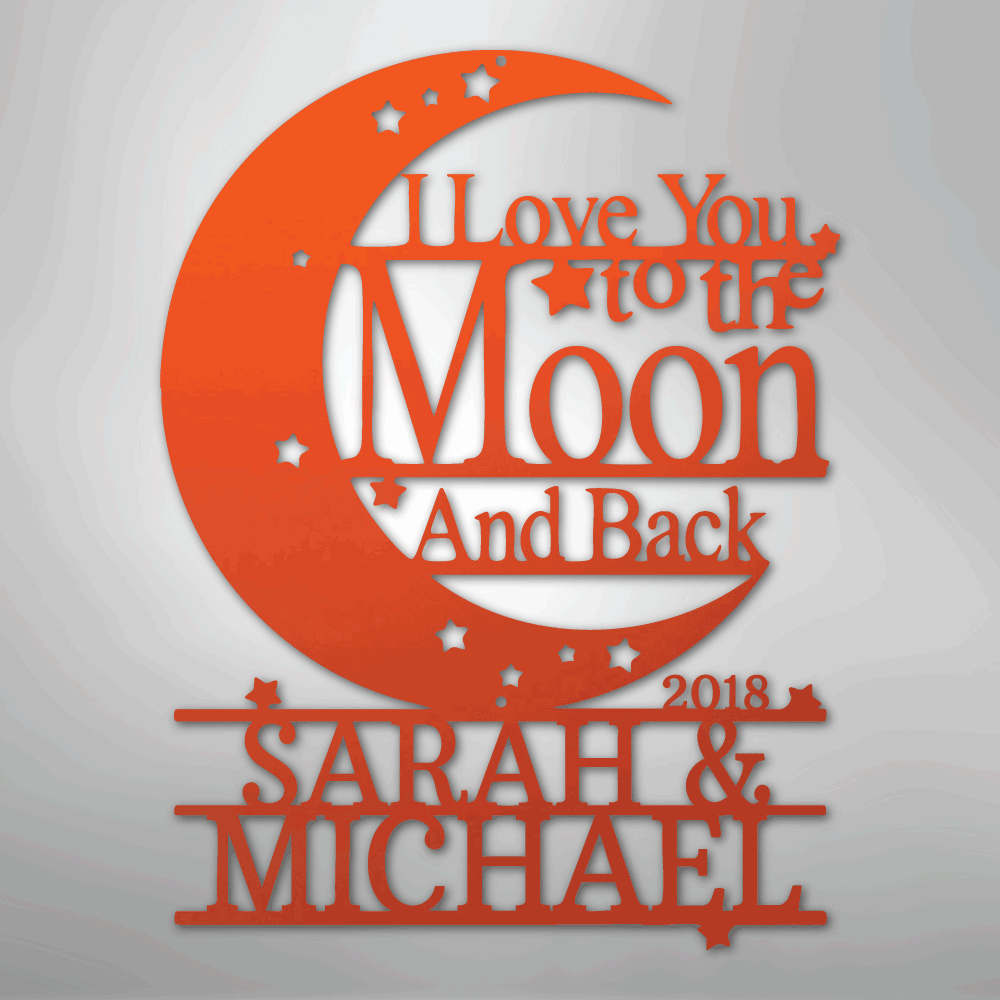 Moon and Back Monogram - Steel Sign - Kim’s Signature Beauty & Accessories