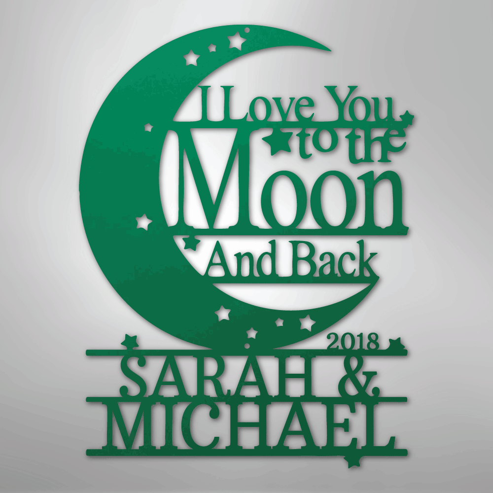 Moon and Back Monogram - Steel Sign - Kim’s Signature Beauty & Accessories