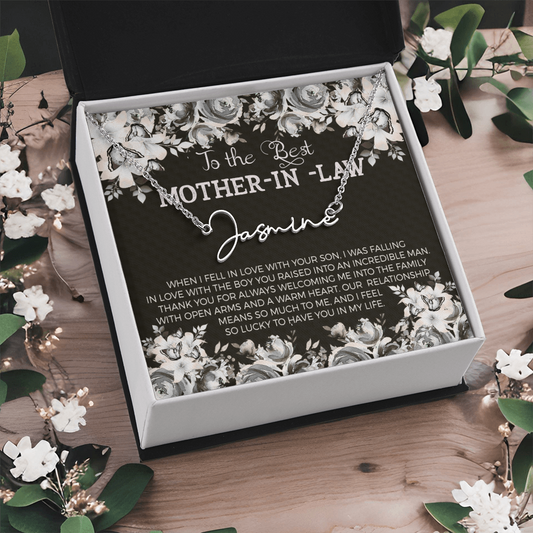 Mother In Law Personalized Message & Necklace - Kim’s Signature Beauty & Accessories