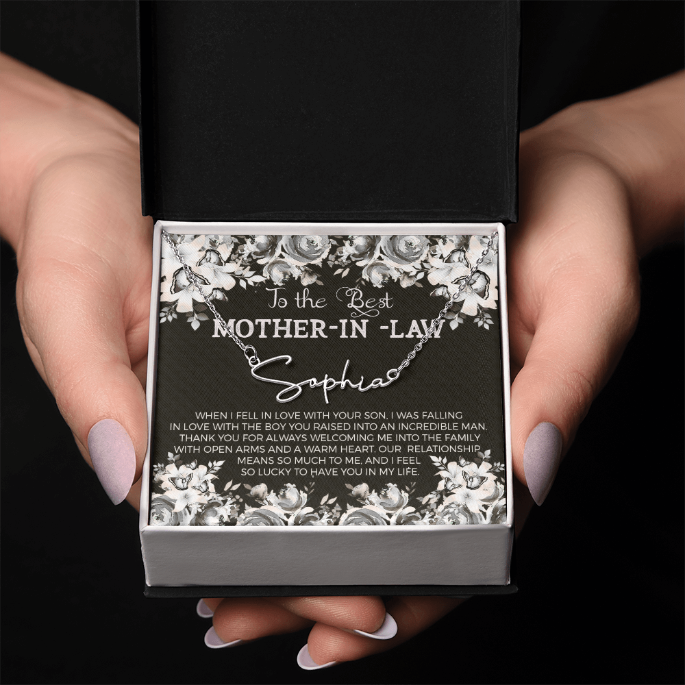 Mother In Law Personalized Message & Necklace - Kim’s Signature Beauty & Accessories