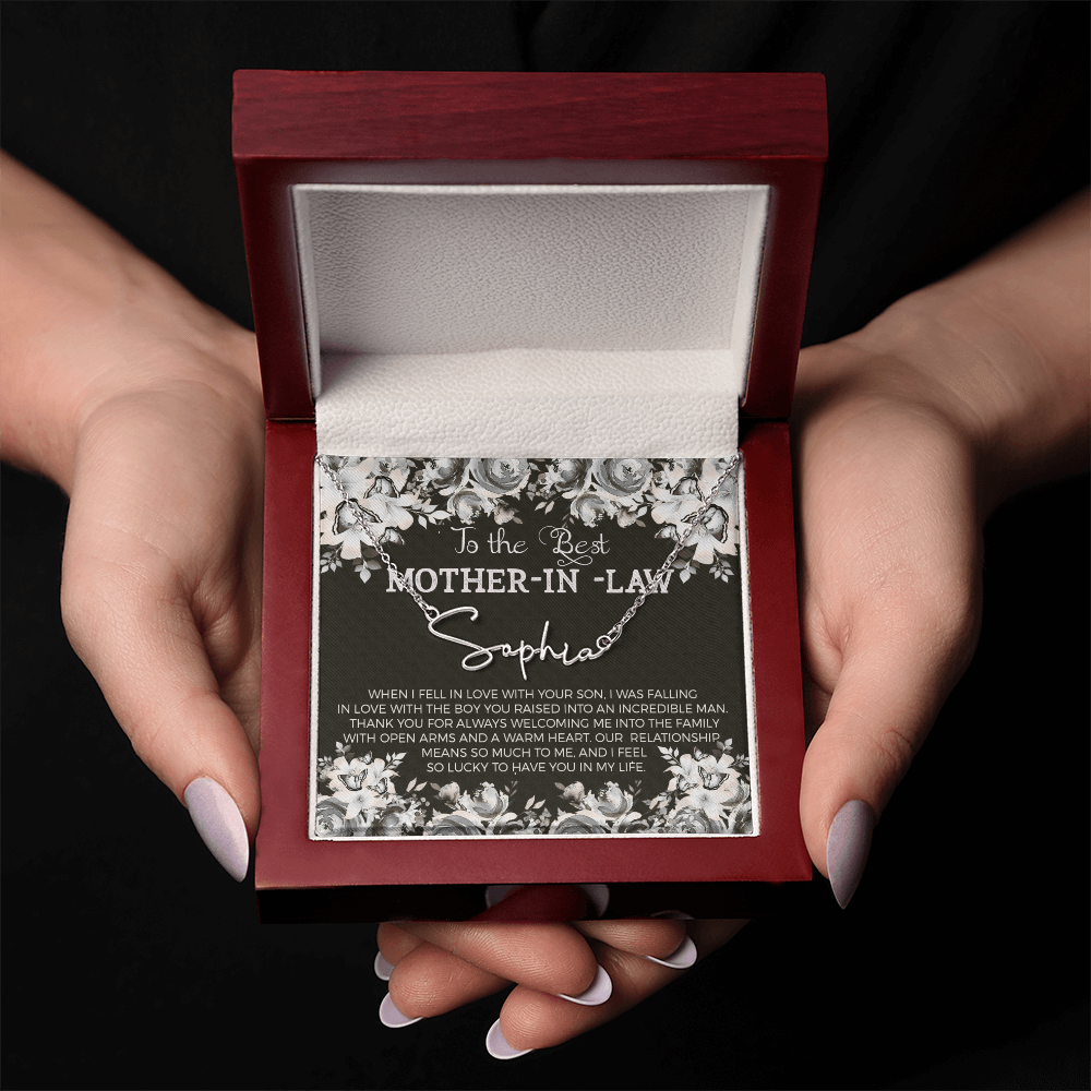 Mother In Law Personalized Message & Necklace - Kim’s Signature Beauty & Accessories