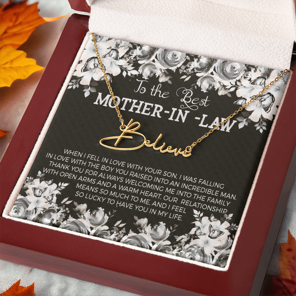 Mother In Law Personalized Message & Necklace - Kim’s Signature Beauty & Accessories
