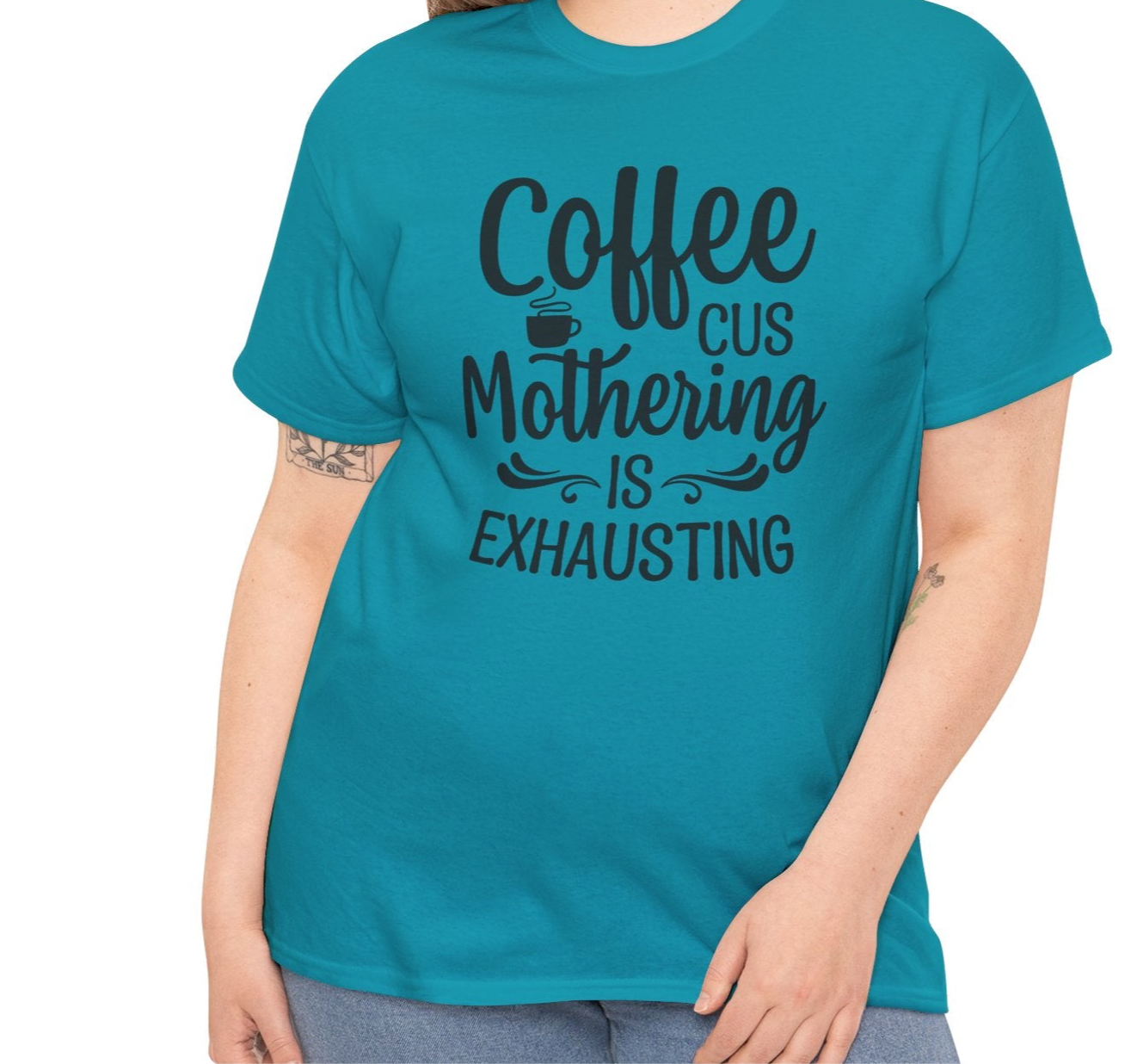 Mothering Is Exhausting | Cotton Tee - Kim’s Signature Beauty & Accessories    