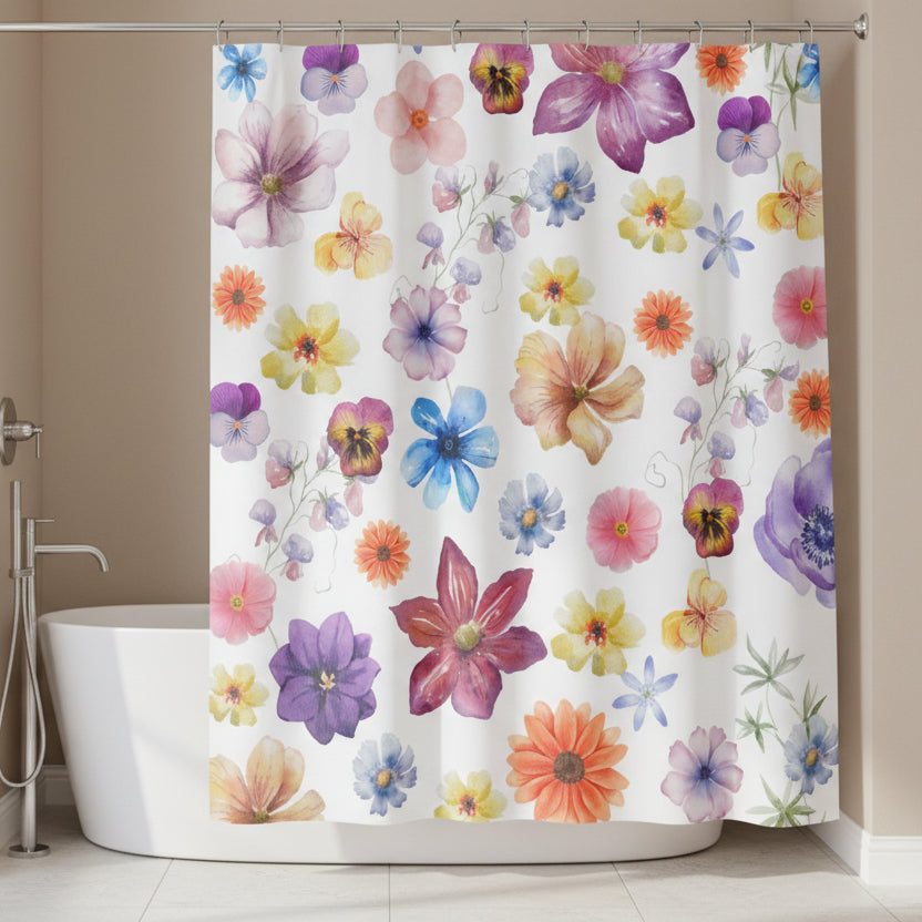 Multi color Flowers | Shower Curtain - Kim’s Signature Beauty & Accessories    