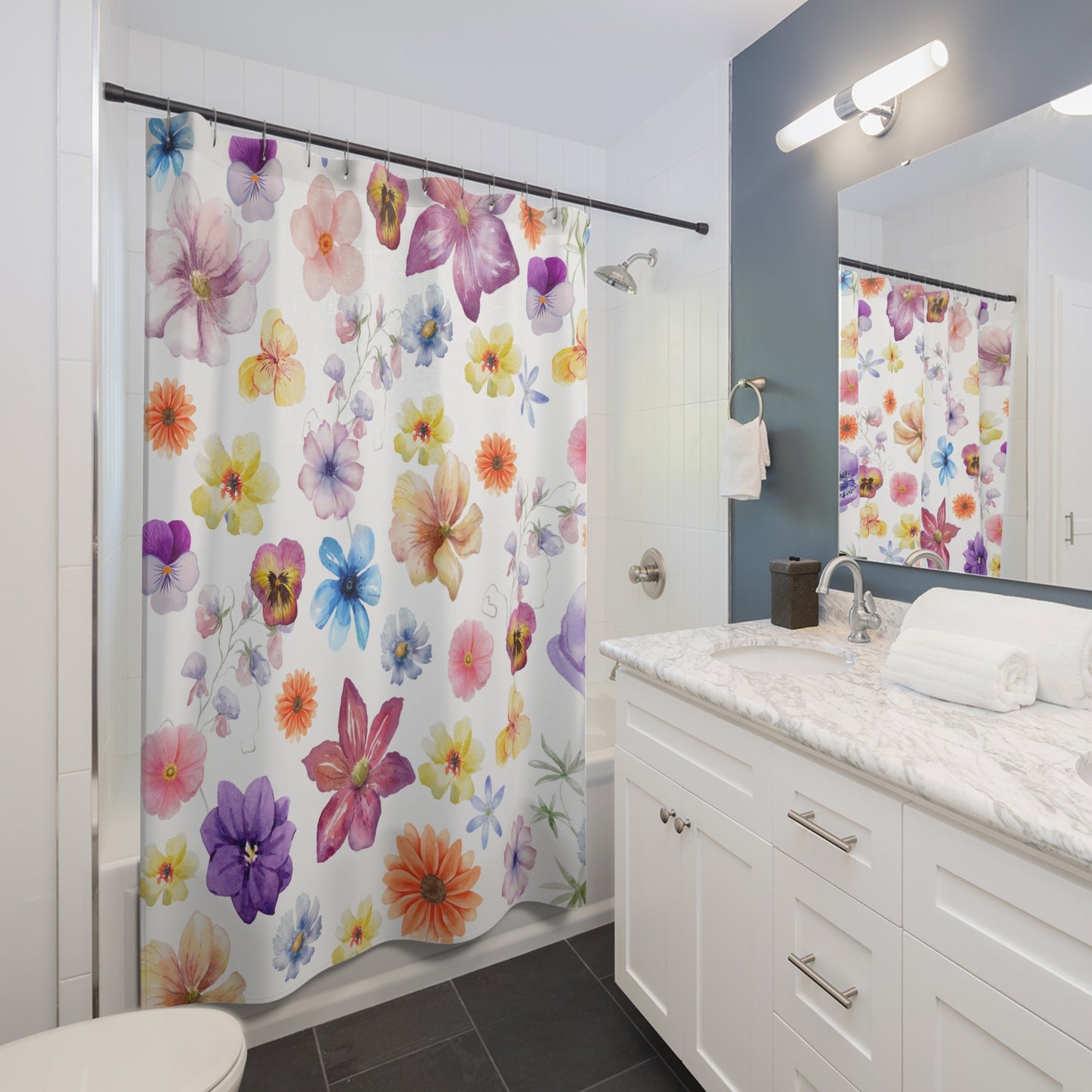 Multi color Flowers | Shower Curtain - Kim’s Signature Beauty & Accessories    