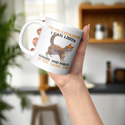Multitasking Master – Listen, Ignore Funny Cat Mug - Kim’s Signature Beauty & Accessories    