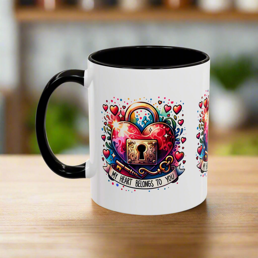 My Heart Belongs to You Colorful Mugs (11oz, 15oz) - Kim’s Signature Beauty & Accessories    