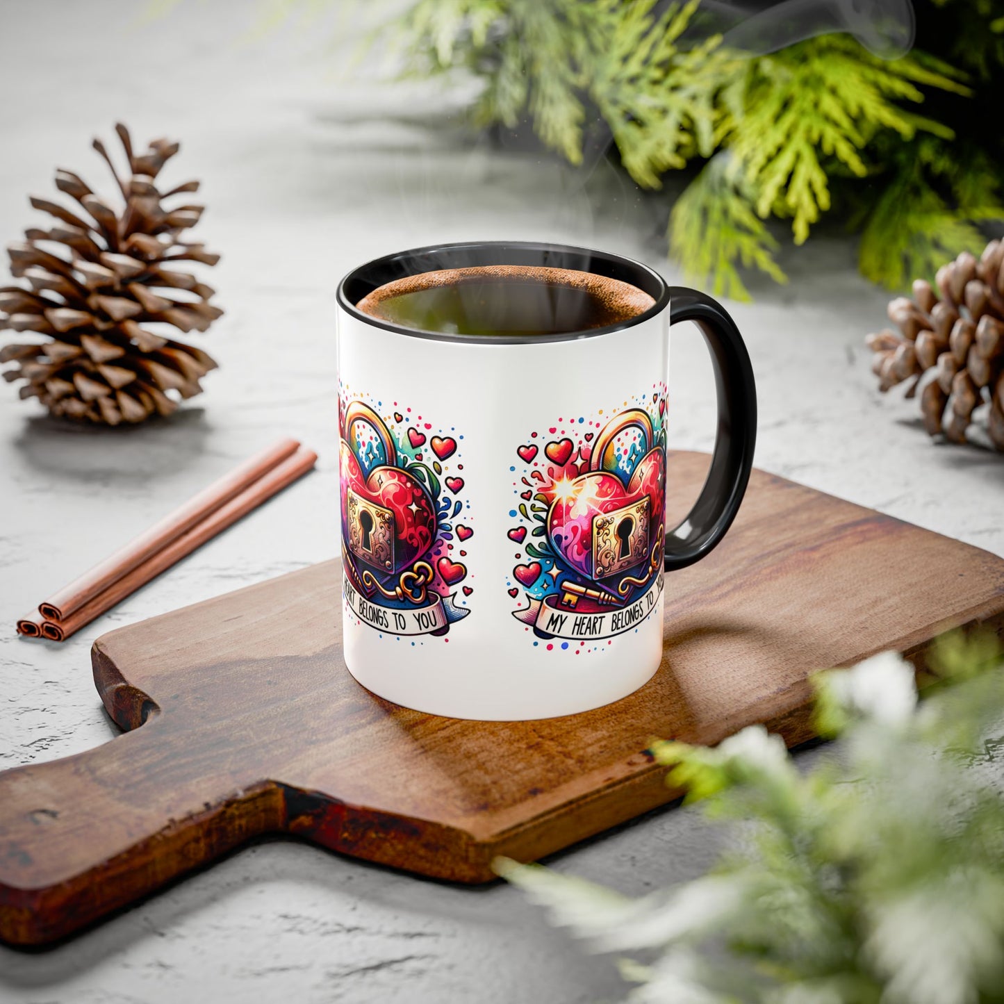 My Heart Belongs to You Colorful Mugs (11oz, 15oz) - Kim’s Signature Beauty & Accessories    