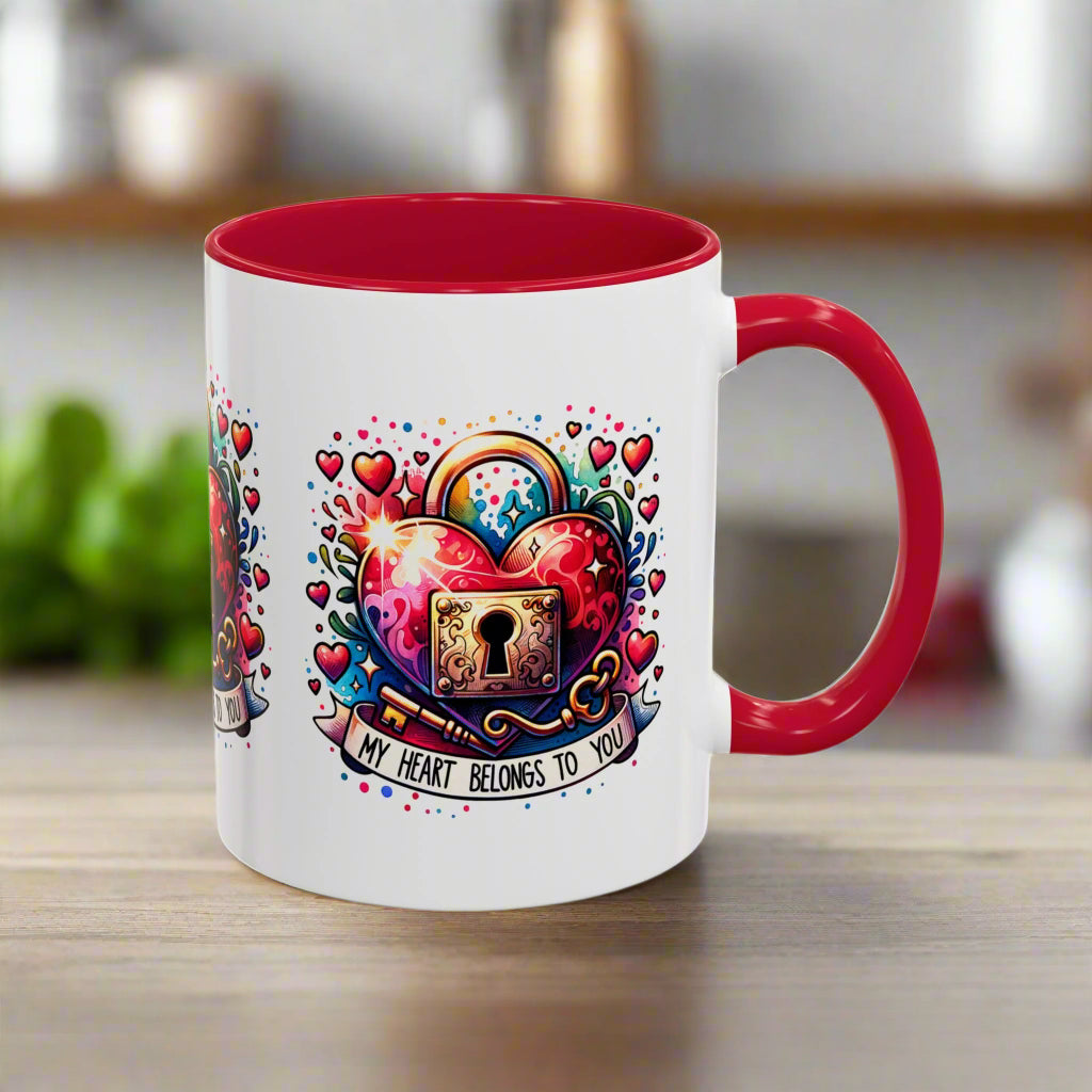 My Heart Belongs to You Colorful Mugs (11oz, 15oz) - Kim’s Signature Beauty & Accessories    