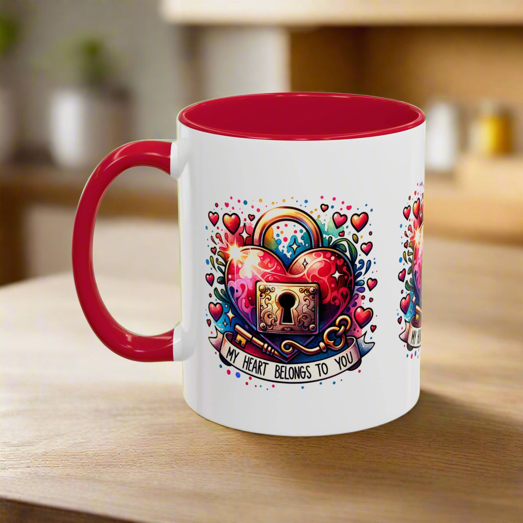 My Heart Belongs to You Colorful Mugs (11oz, 15oz) - Kim’s Signature Beauty & Accessories    