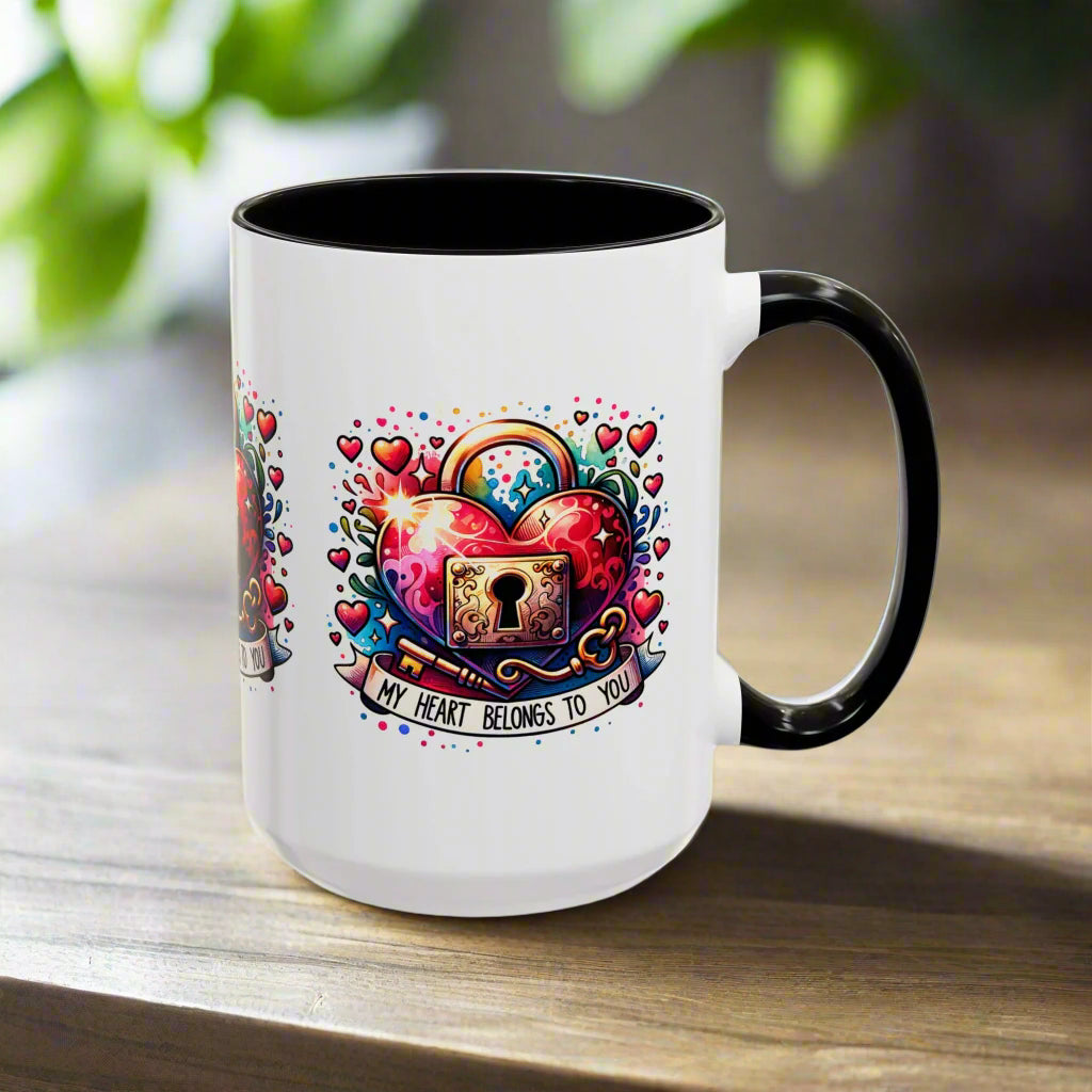 My Heart Belongs to You Colorful Mugs (11oz, 15oz) - Kim’s Signature Beauty & Accessories    