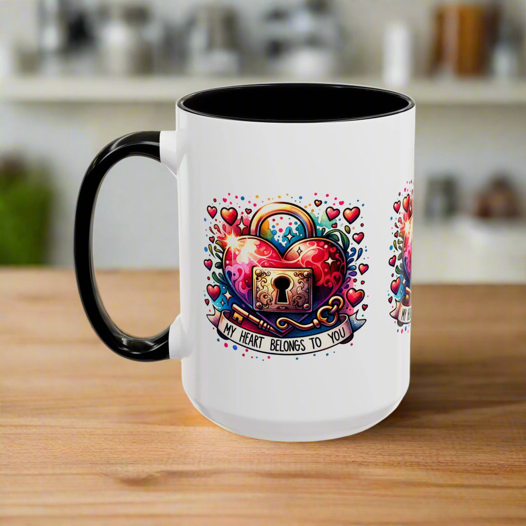 My Heart Belongs to You Colorful Mugs (11oz, 15oz) - Kim’s Signature Beauty & Accessories    
