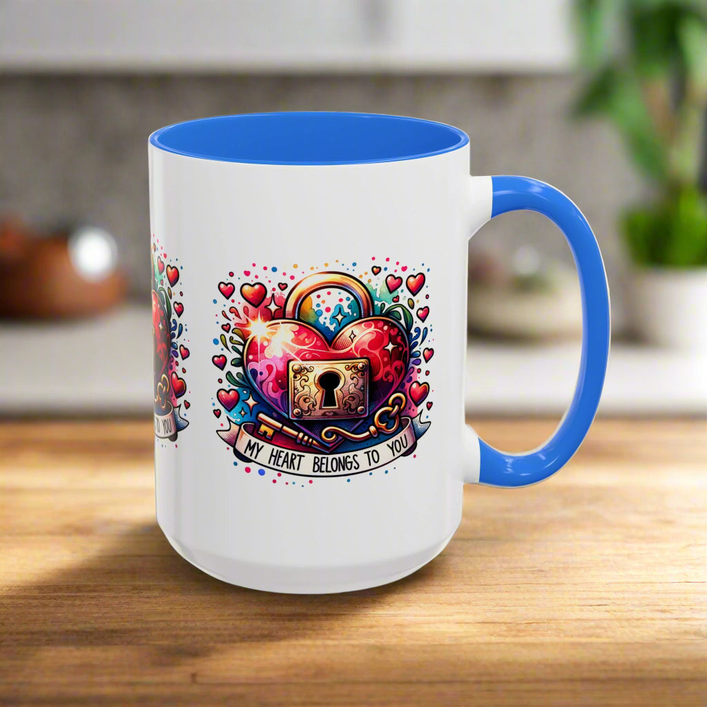 My Heart Belongs to You Colorful Mugs (11oz, 15oz) - Kim’s Signature Beauty & Accessories    