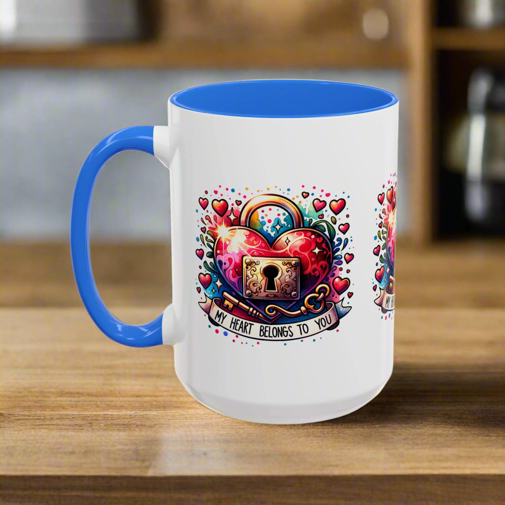 My Heart Belongs to You Colorful Mugs (11oz, 15oz) - Kim’s Signature Beauty & Accessories    