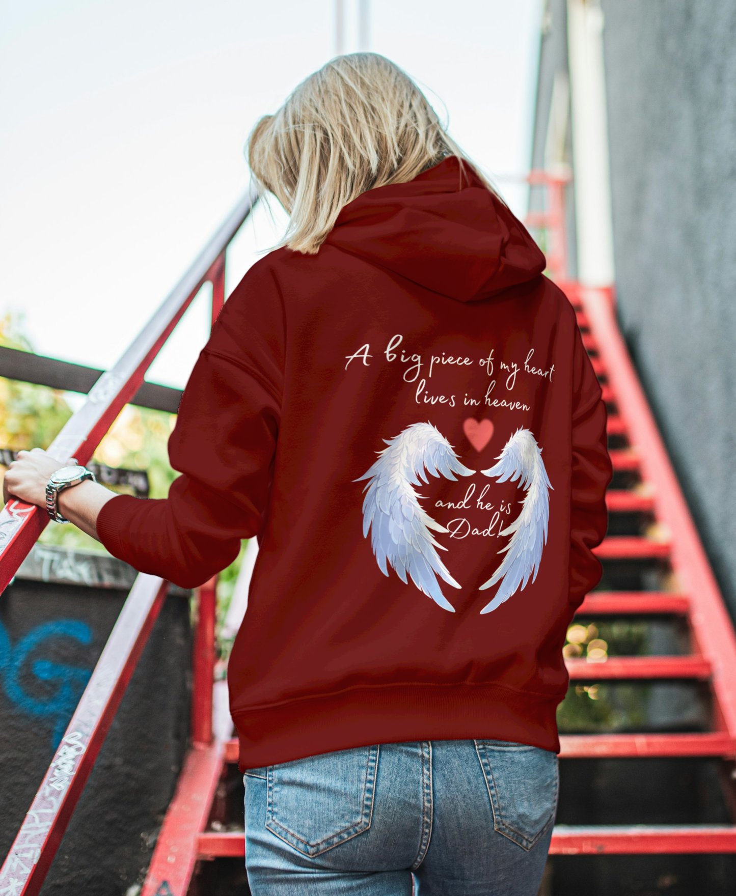 My Heart Lives in Heaven | Dad Memorial Hoodie - Kim’s Signature Beauty & Accessories    