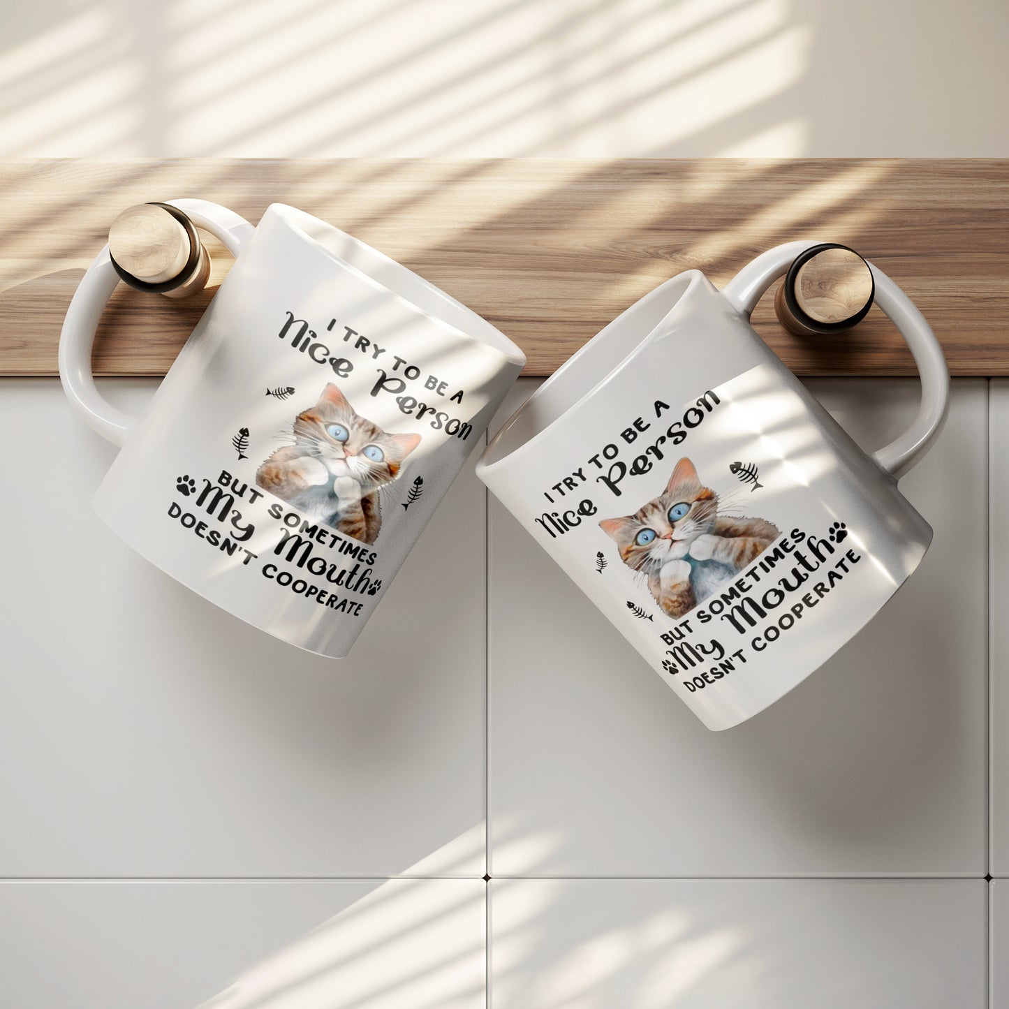 My Mouth Doesn't Cooperate | Funny Cat Mug - Kim’s Signature Beauty & Accessories    