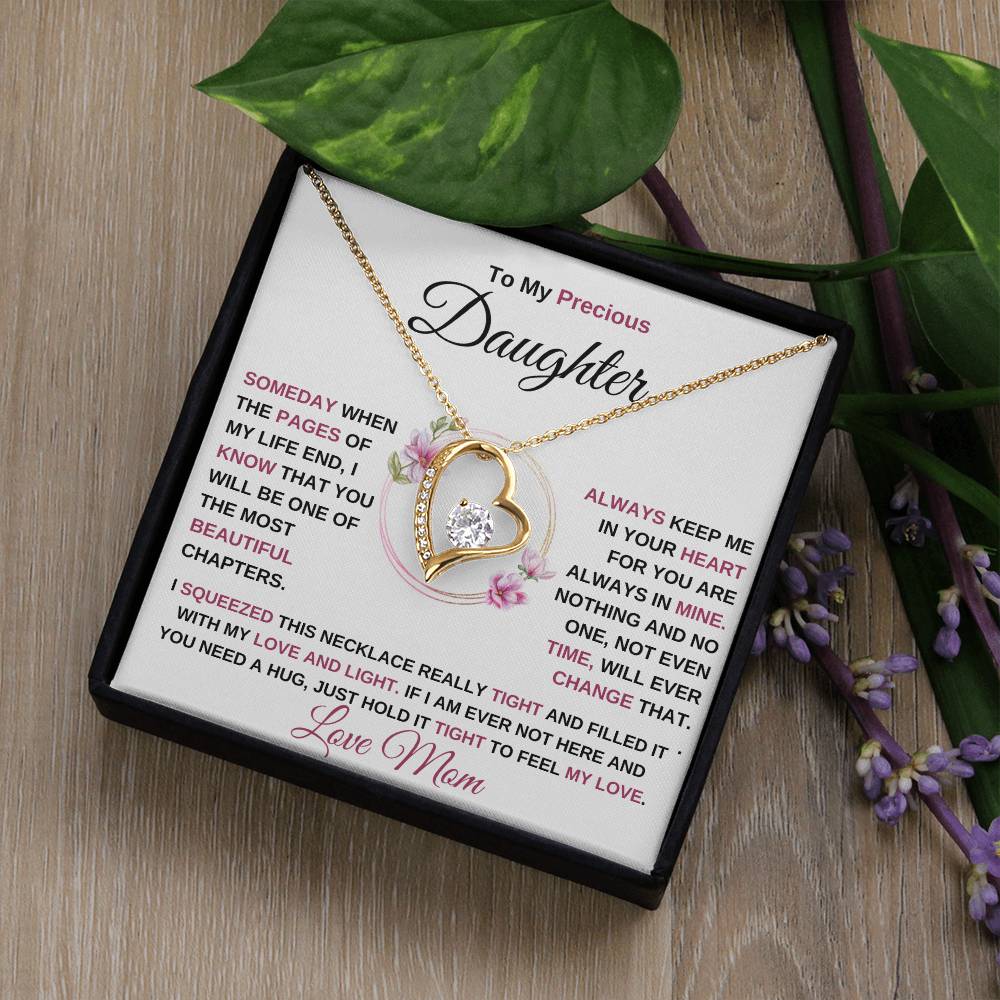My Precious Daughter Forever Love Heart Necklace - Kim’s Signature Beauty & Accessories    