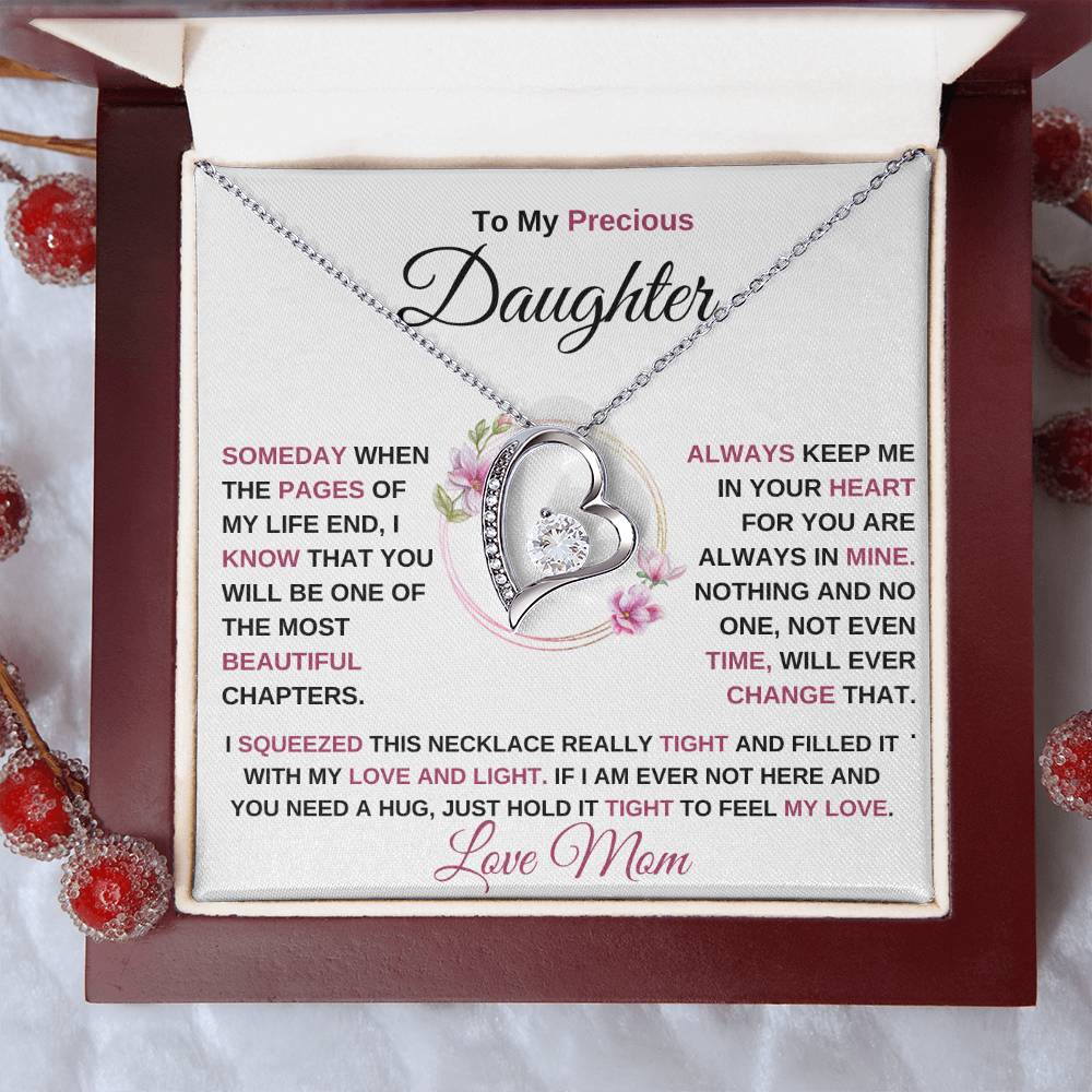 My Precious Daughter Forever Love Heart Necklace - Kim’s Signature Beauty & Accessories    