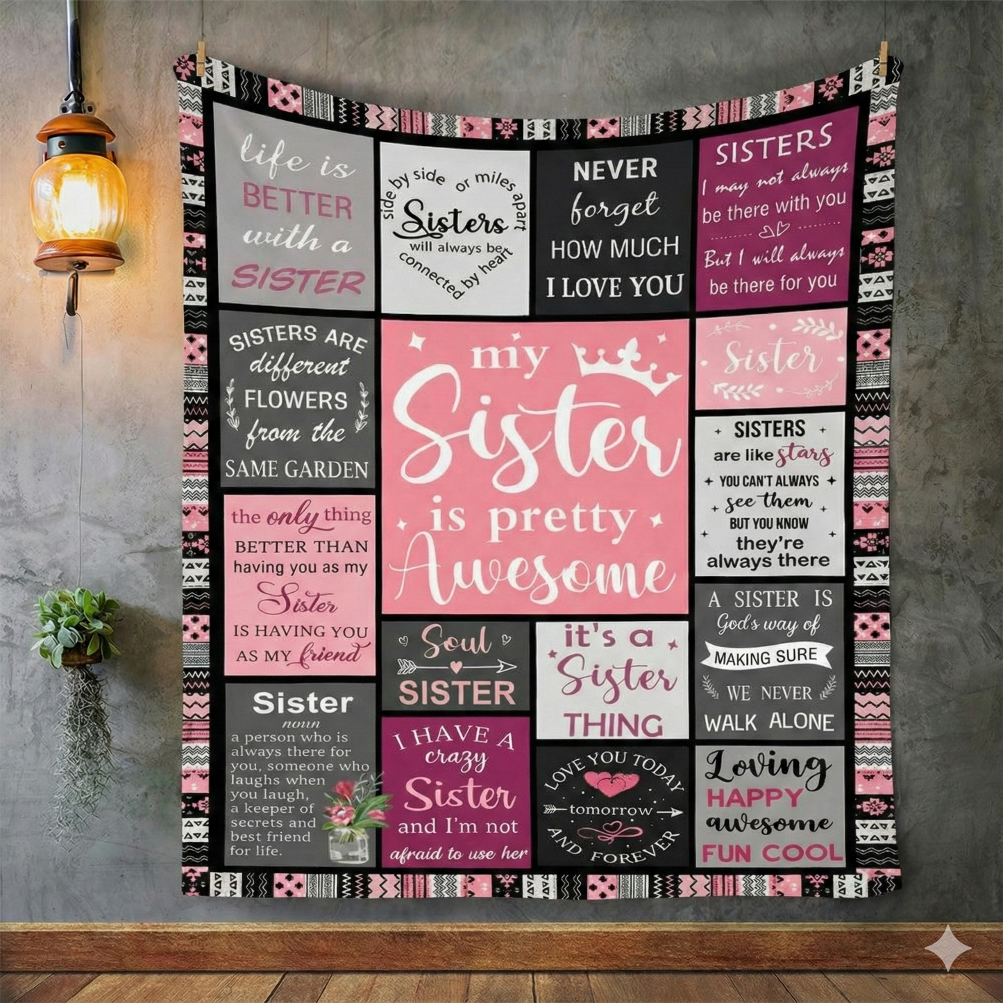 My Sister is Pretty Awesome Coral Fleece Blanket (60X80) - Kim’s Signature Beauty & Accessories