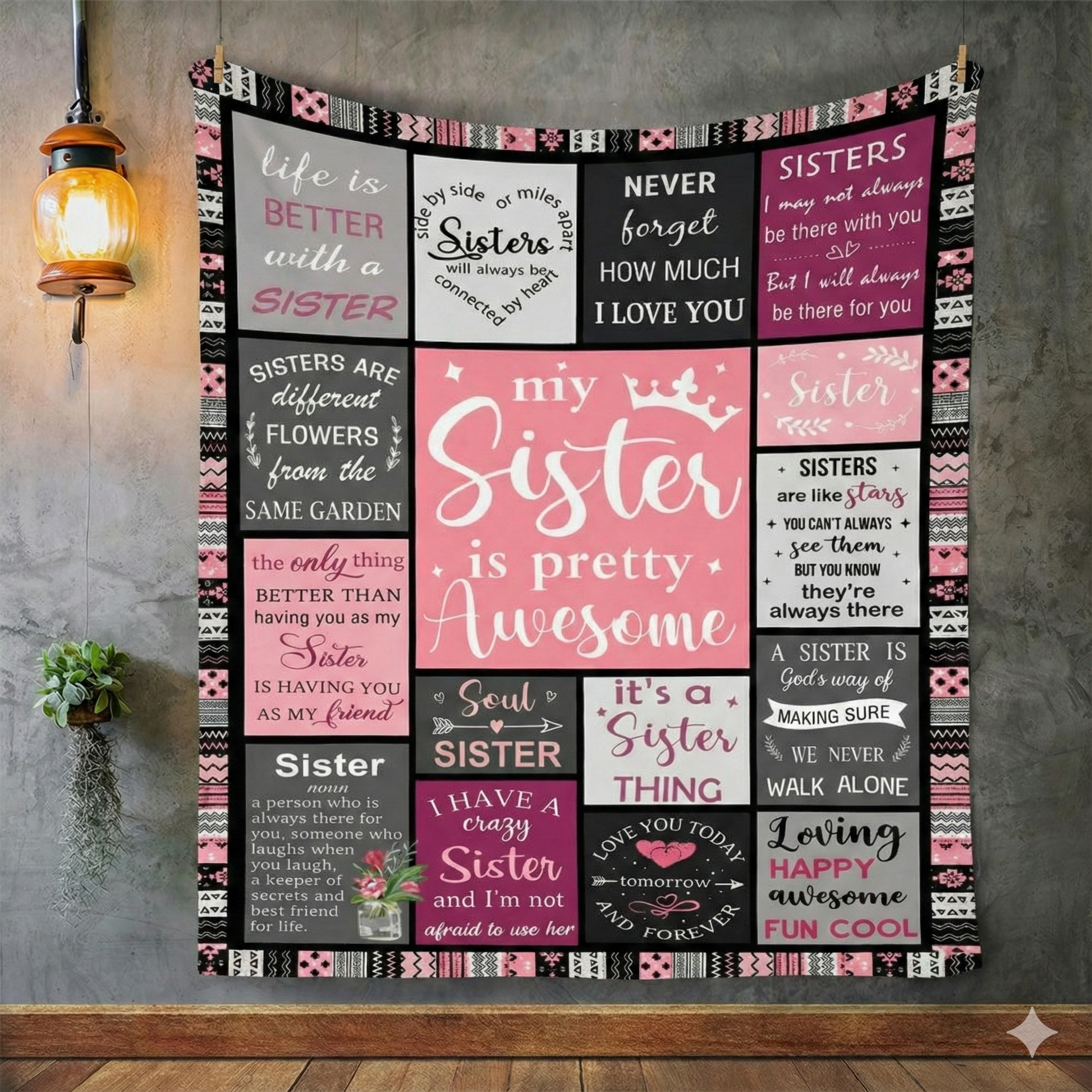 My Sister is Pretty Awesome Coral Fleece Blanket (60X80) - Kim’s Signature Beauty & Accessories