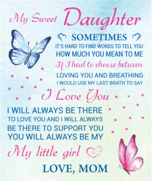 My Sweet Daughter Blanket-Love Mom - Kim’s Signature Beauty & Accessories    