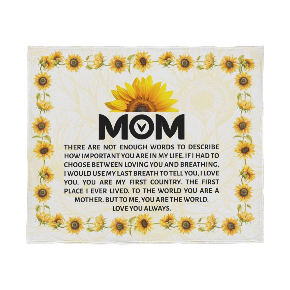 My World, My Mom Sunflower  Blanket 50x60 - Kim’s Signature Beauty & Accessories    
