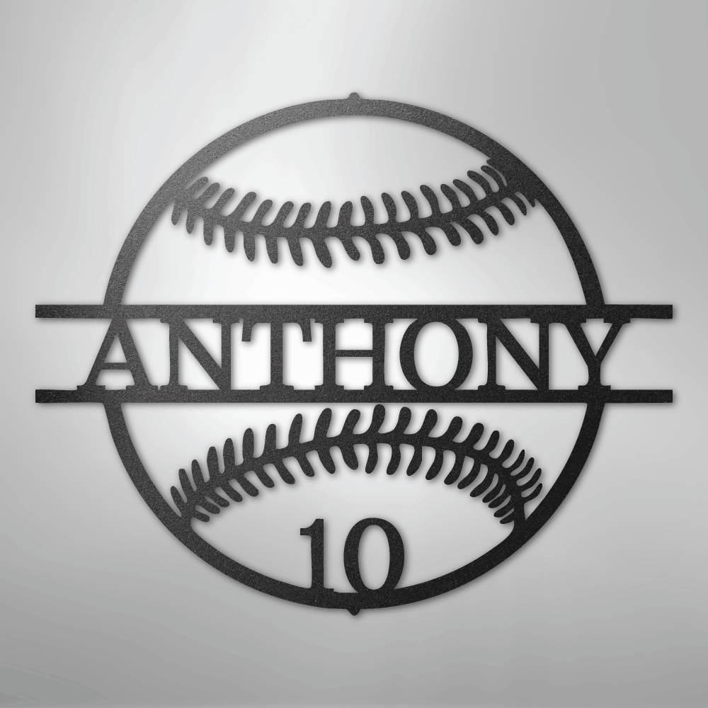 Name and Number Baseball - Metal Sign - Kim’s Signature Beauty & Accessories