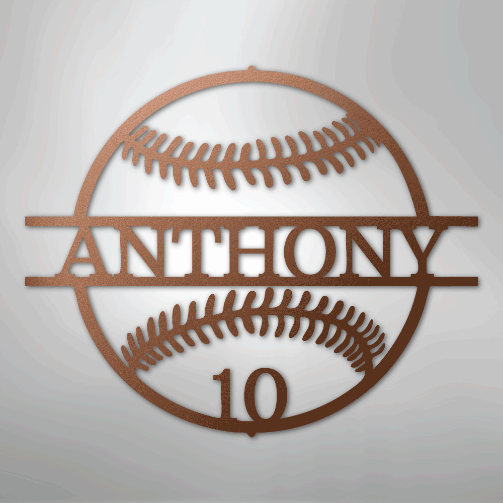 Name and Number Baseball - Metal Sign - Kim’s Signature Beauty & Accessories