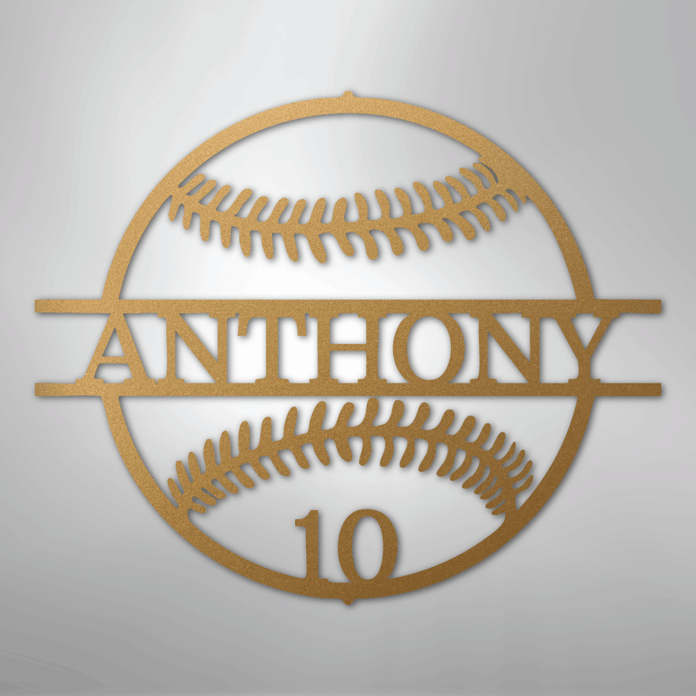 Name and Number Baseball - Metal Sign - Kim’s Signature Beauty & Accessories