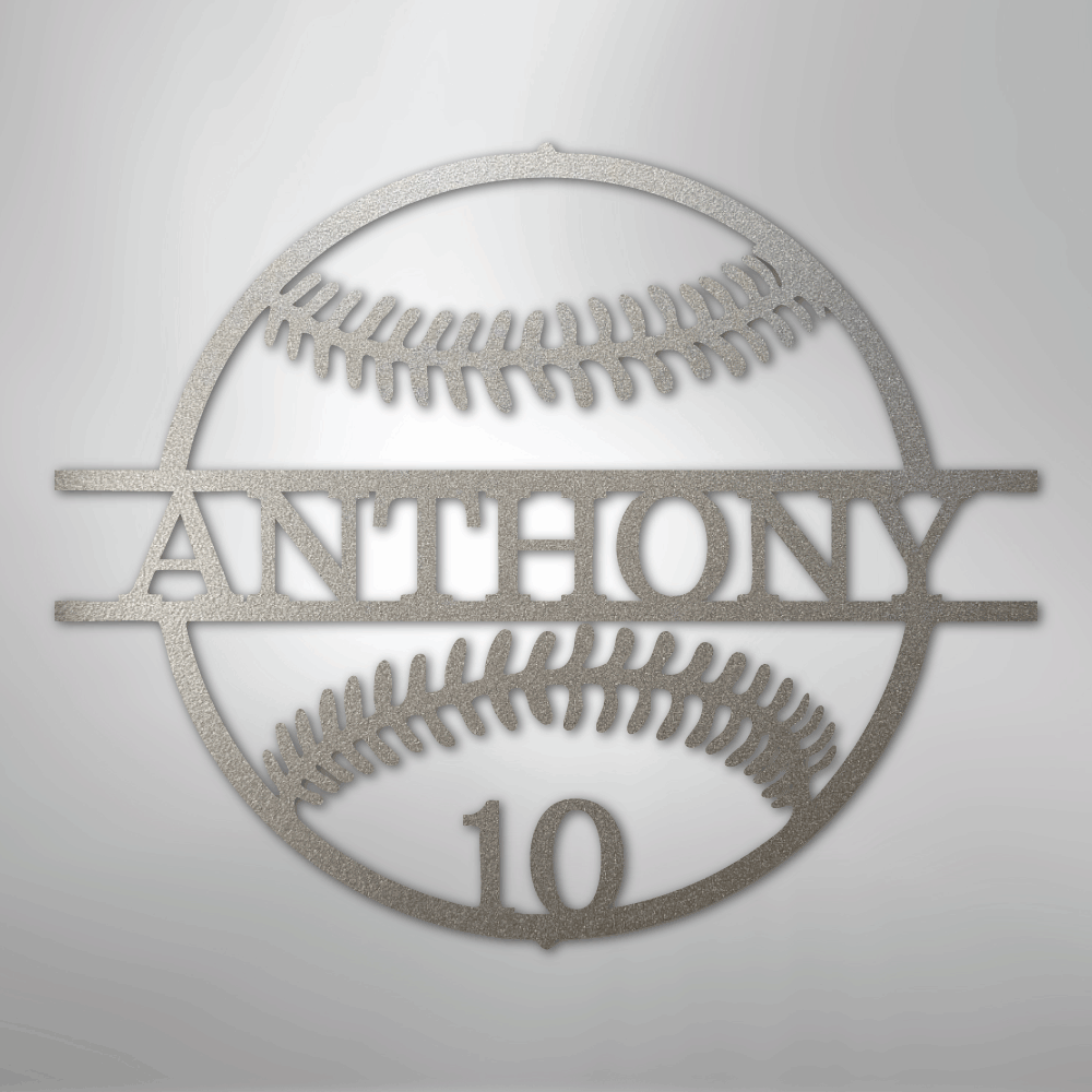 Name and Number Baseball - Metal Sign - Kim’s Signature Beauty & Accessories
