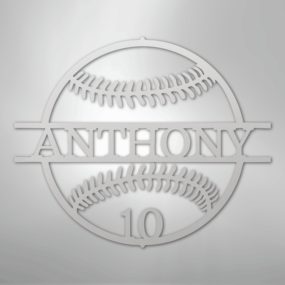Name and Number Baseball - Metal Sign - Kim’s Signature Beauty & Accessories