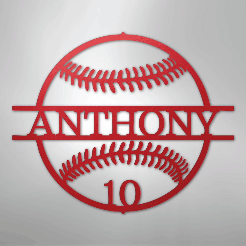 Name and Number Baseball - Metal Sign - Kim’s Signature Beauty & Accessories