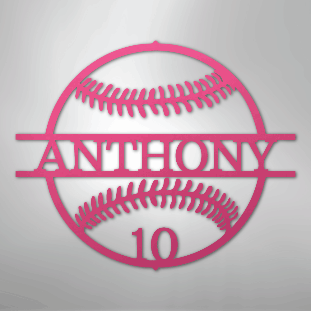 Name and Number Baseball - Metal Sign - Kim’s Signature Beauty & Accessories
