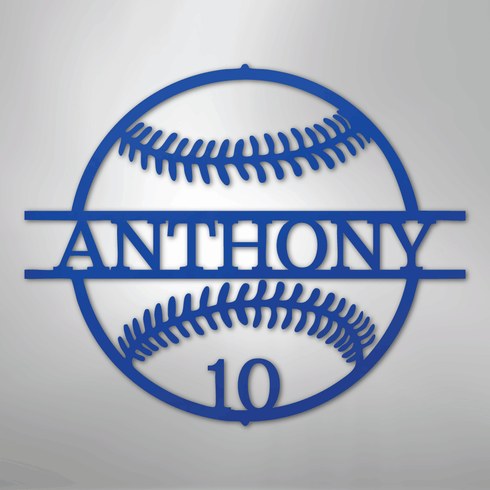 Name and Number Baseball - Metal Sign - Kim’s Signature Beauty & Accessories