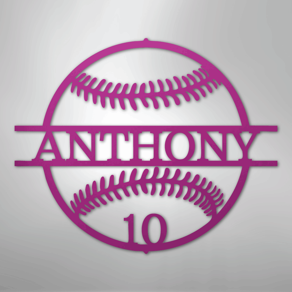 Name and Number Baseball - Metal Sign - Kim’s Signature Beauty & Accessories