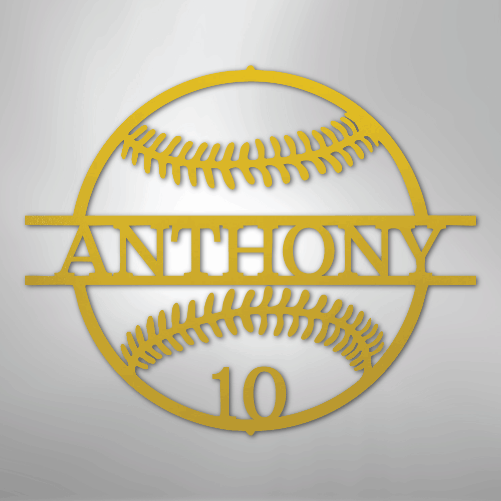 Name and Number Baseball - Metal Sign - Kim’s Signature Beauty & Accessories