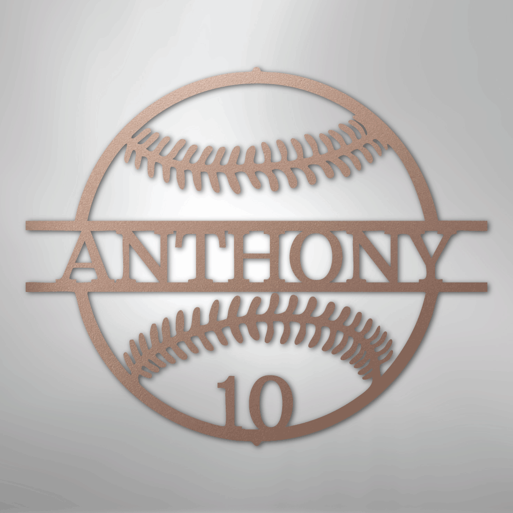 Name and Number Baseball - Metal Sign - Kim’s Signature Beauty & Accessories