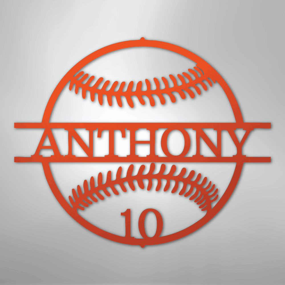 Name and Number Baseball - Metal Sign - Kim’s Signature Beauty & Accessories