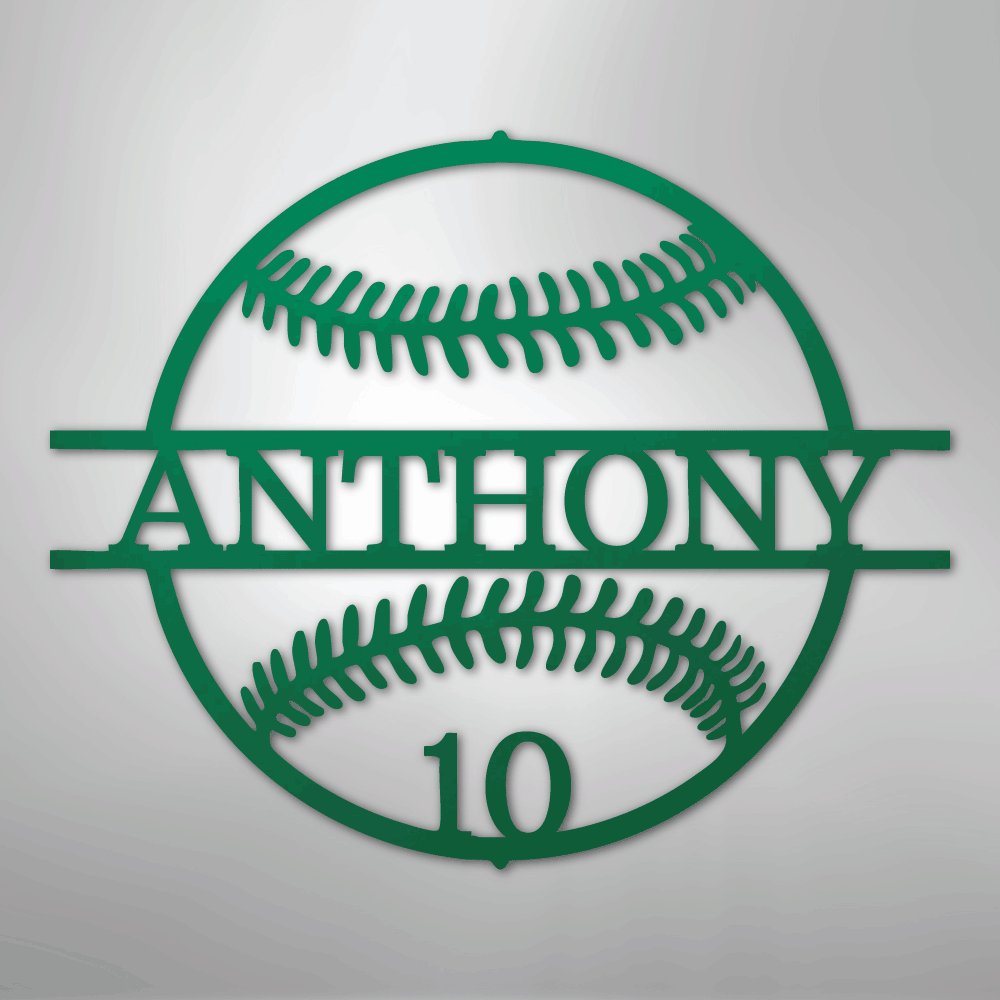 Name and Number Baseball - Metal Sign - Kim’s Signature Beauty & Accessories