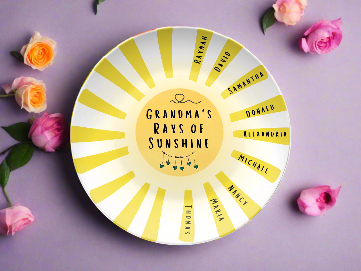 [Name]'s Rays of Sunshine Personalized Plate - Kim’s Signature Beauty & Accessories    