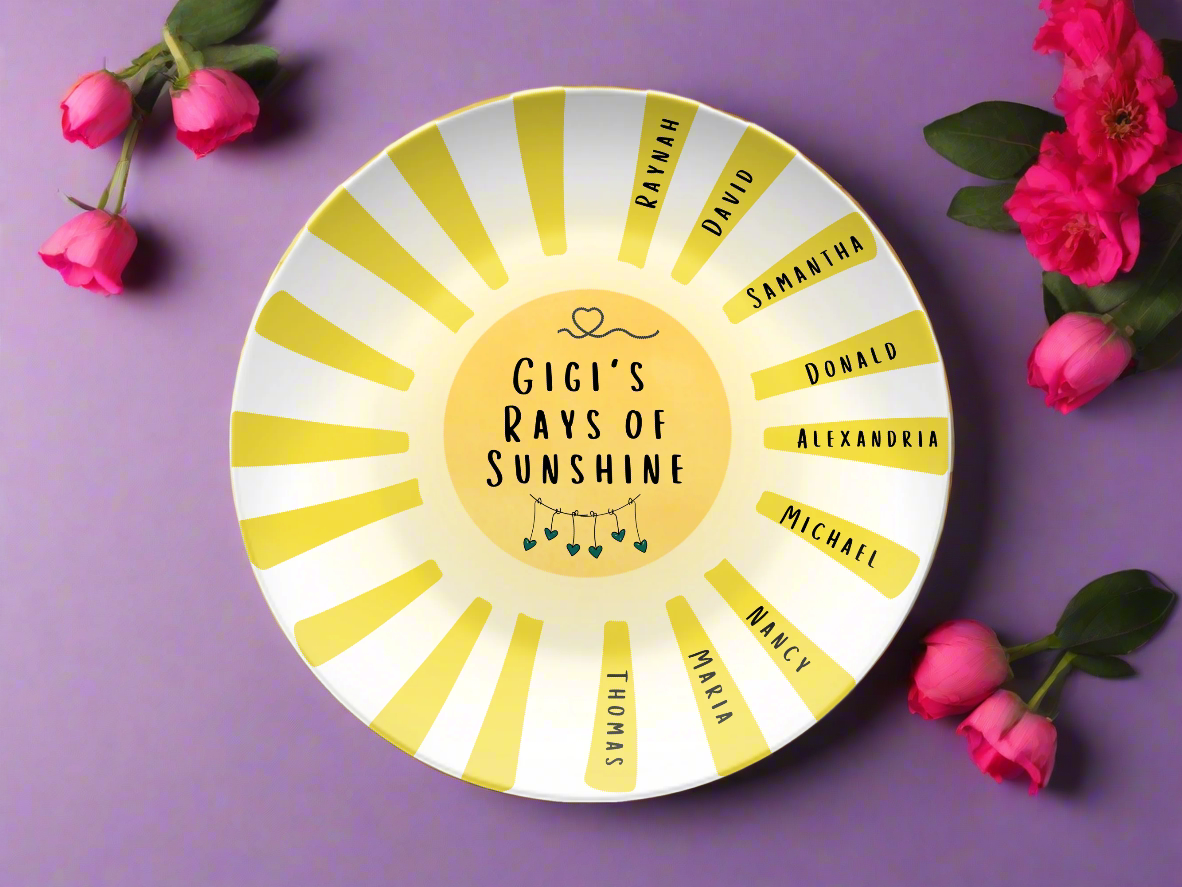 [Name]'s Rays of Sunshine Personalized Plate - Kim’s Signature Beauty & Accessories    