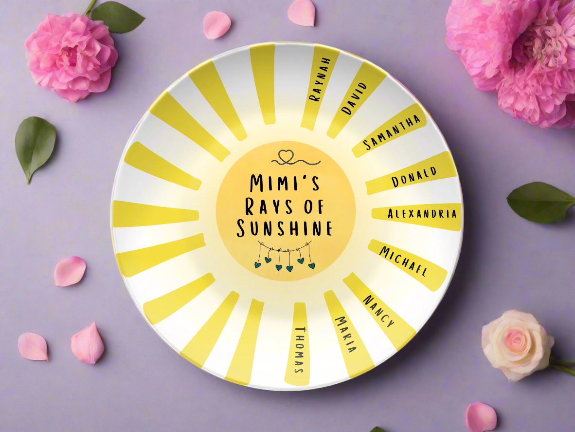 [Name]'s Rays of Sunshine Personalized Plate - Kim’s Signature Beauty & Accessories    