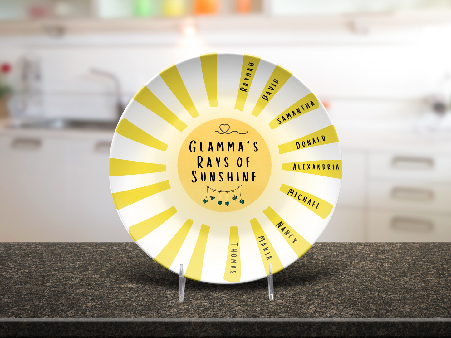 [Name]'s Rays of Sunshine Personalized Plate - Kim’s Signature Beauty & Accessories    