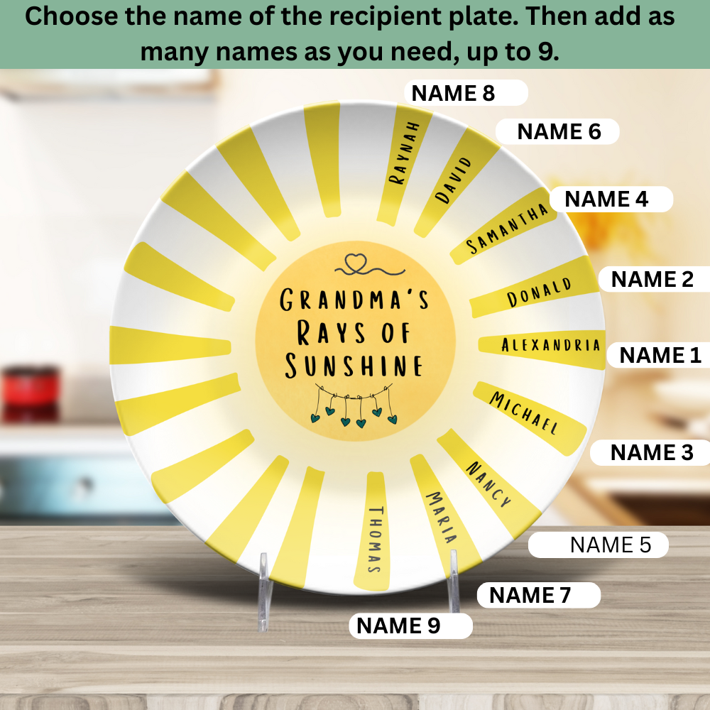 [Name]'s Rays of Sunshine Personalized Plate - Kim’s Signature Beauty & Accessories    